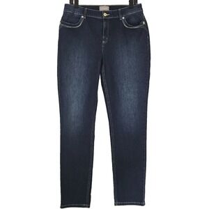 Chico’s ~Woman Size 1(M)~ Blue Denim Slim Ankle Pants Jeans Stretch.
